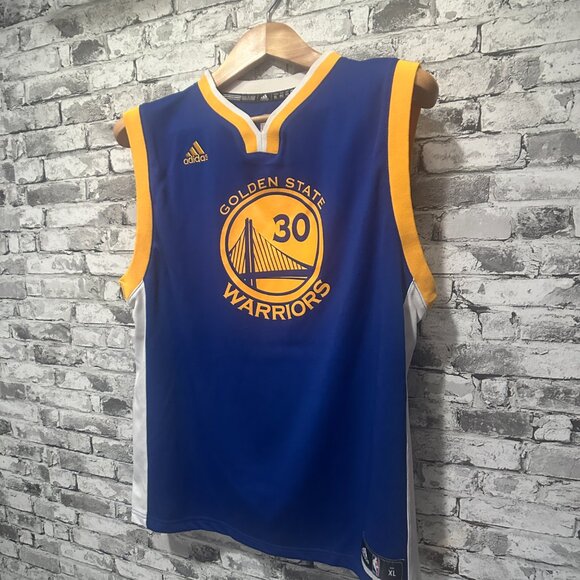 EUC Adidas NBA Golden State Warriors Stephen Curry #30 Jersey Youth XL (18/20) - Picture 2 of 15